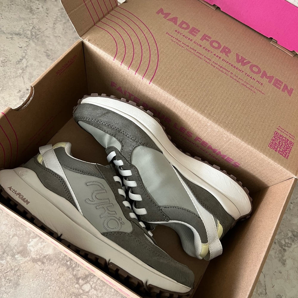 Ryka Gray and White Athletic Shoes